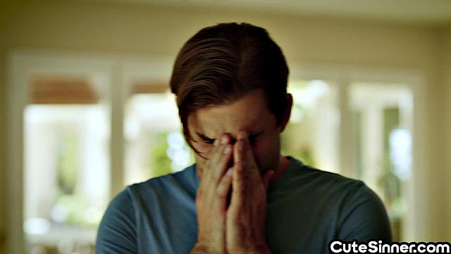 Blonde stepmom bounces on her stepson cock