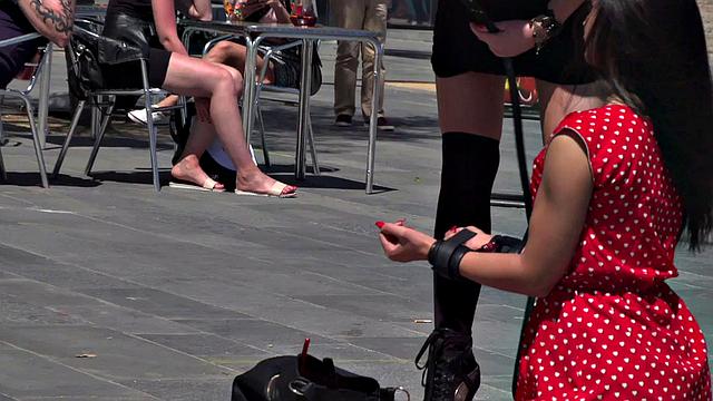 Busty babe full naked outdoor in public bcs mistress demands