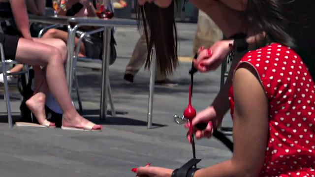 Busty babe full naked outdoor in public bcs mistress demands