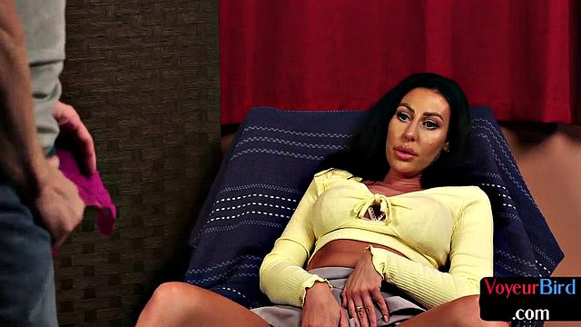 Voyeur CFNM British MILF in high heels teases viewer