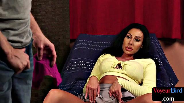 Voyeur CFNM British MILF in high heels teases viewer