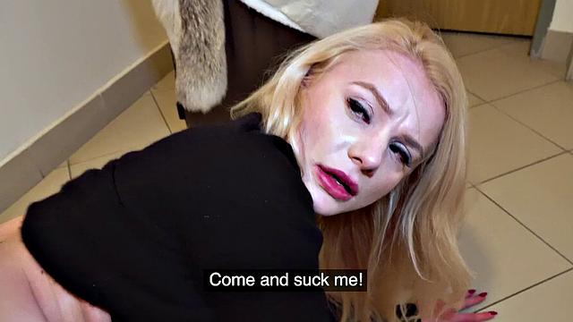 Tight shaven pussy filled with cum