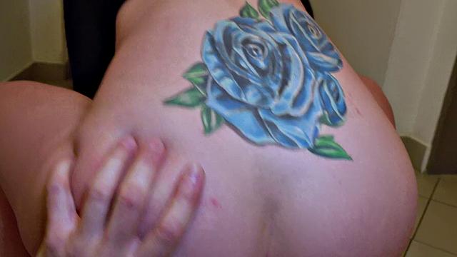 Tight shaven pussy filled with cum