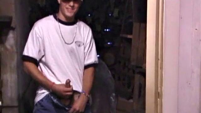 Str8 skater boy Dakota is alone and horny in a wine cellar, conveniently stocked with a few porn magazines. He unzips, pulls out his cock and has a boner in no time.