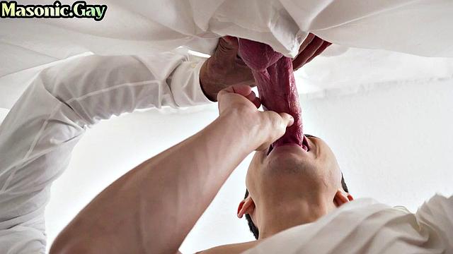 Dominant lodge cock sucked by newbie hard