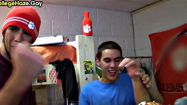 Real twink sucks cock and gets assfucked in dorm party