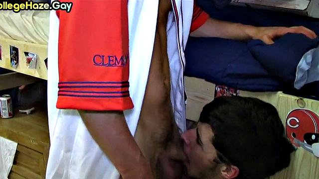 Real twink sucks cock and gets assfucked in dorm party