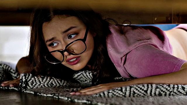 MOMMY'S GIRL - Naughty Brunette Leana Lovings STUCK & SPANKED By MILF Stepmom Lexi Luna!