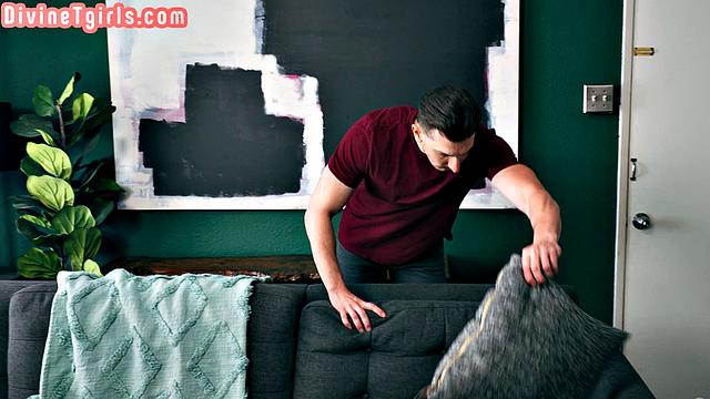 Cute busty trans fucked by lover