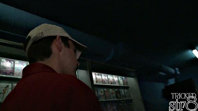 Athletic straight stud gets intense surprise at the glory hole with a hung gay guy