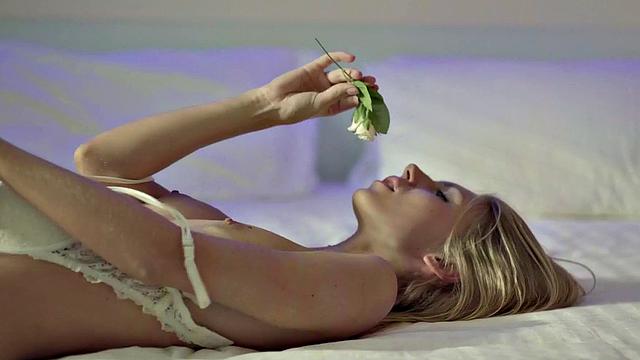 Get off to this steamy solo session in the bedroom