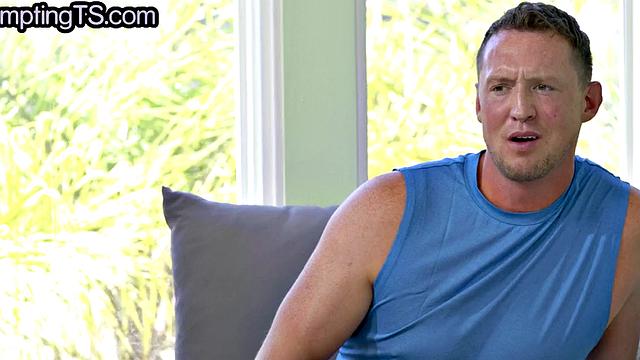 Hung trans sharing pussy with guy