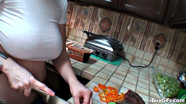 Horny blonde gets down and dirty sucking on hard dick