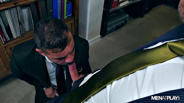two guys figure things out with a hot fuck session