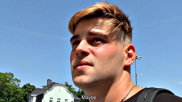 Euro gay fucked in asshole outdoor in nature