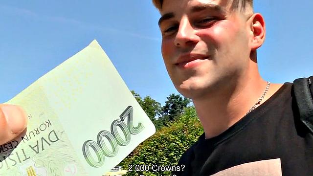 Euro gay fucked in asshole outdoor in nature