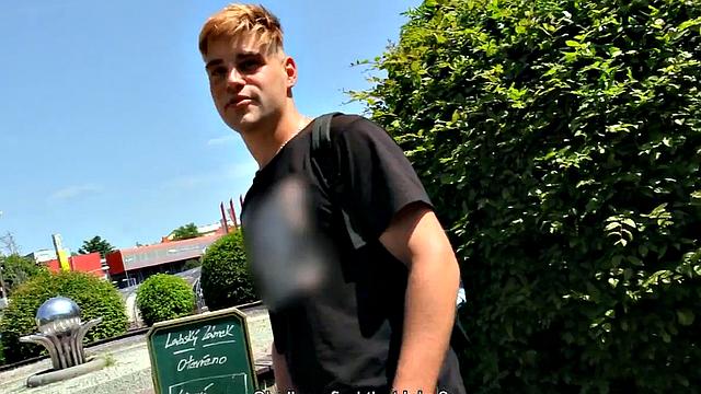 Euro gay fucked in asshole outdoor in nature
