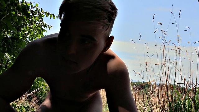 Euro gay fucked in asshole outdoor in nature