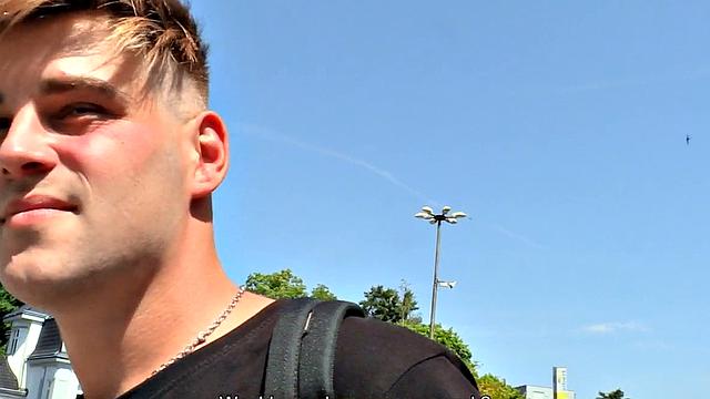 Euro gay fucked in asshole outdoor in nature