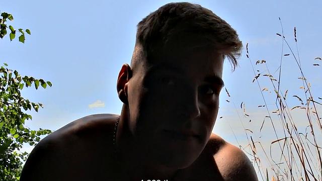 Euro gay fucked in asshole outdoor in nature