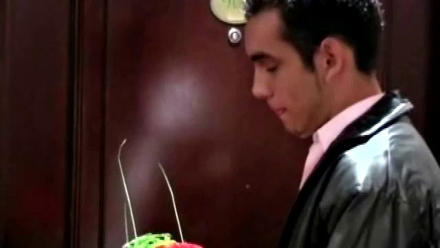Macho Diego Vicente brings flowers to Juan Romero, and while he's putting them in water the two can't resist some spontaneous sex. Juan and Diego trade blowjobs, and then Diego fucks Juan from behind.