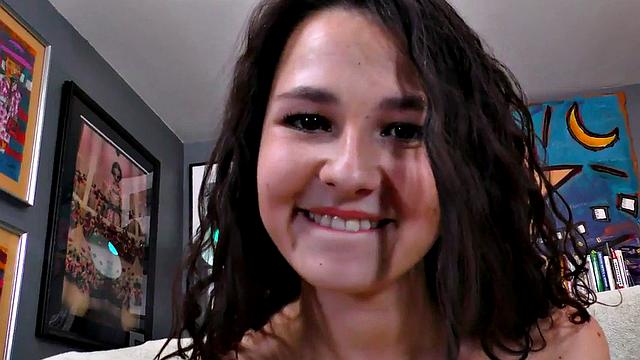 Cute 21yo POV GF with small boobs fucked while dirty talking