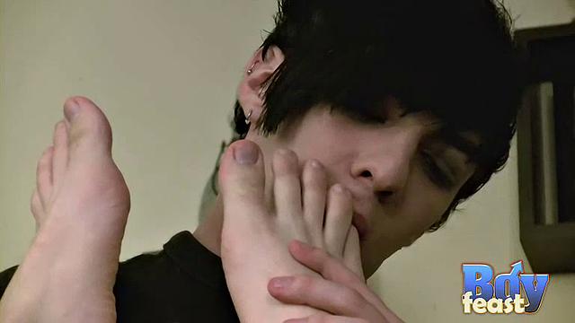 William & Trace Engage in Foot Play