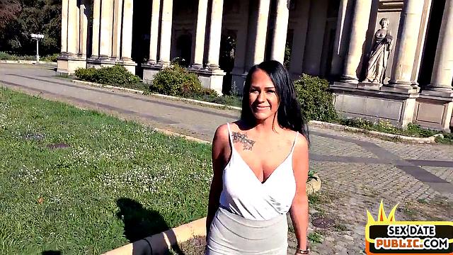 Real pickedup girl gives public cocksuck