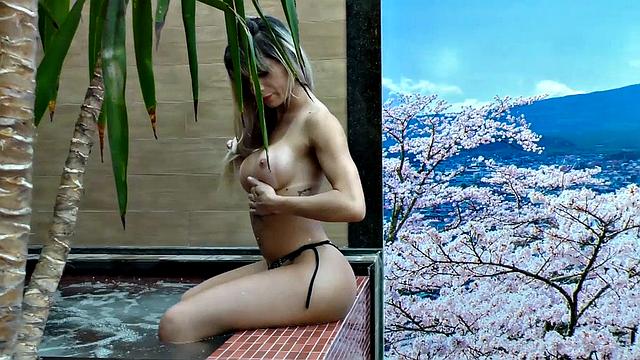 Beguiling Tgirl Nathalia De Castro Strokes Hard Cock