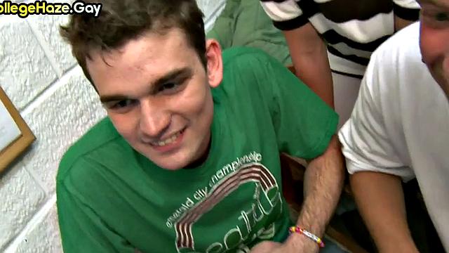 Real straight studs go threesome for fraternity till facial