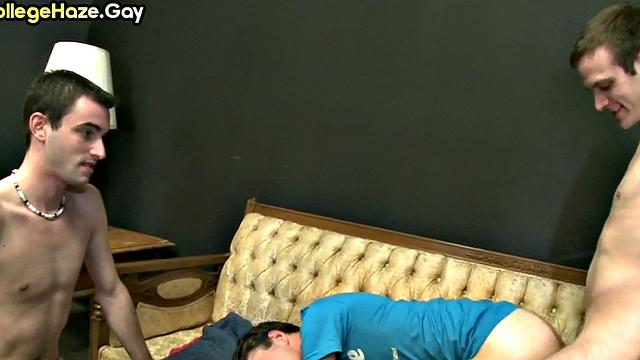 Real straight studs go threesome for fraternity till facial