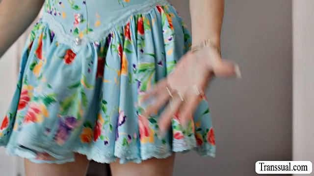 Транс-жена Lulu Chu получает минет и трахается с Ariel Demure в попку с её твёрдым членом.