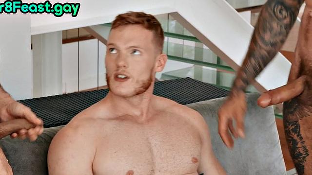 Str8 cuckold voyeur watching BF bareback fucked