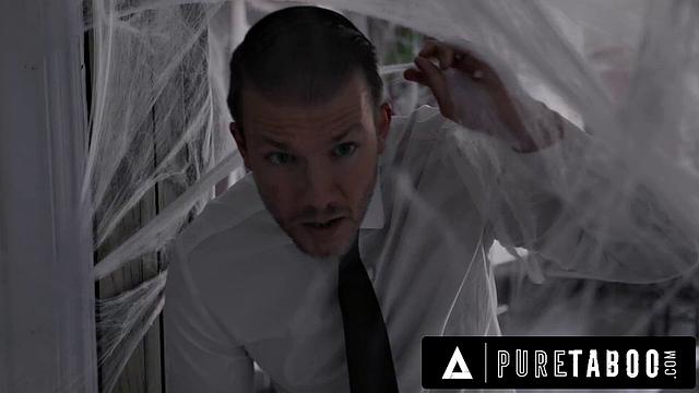 PURE TABOO Housewife August Skye DRAINS Local Boy & Her Husband Of Cum After Infected By A Spider!