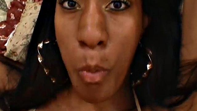 Candy ebony gives head in POV