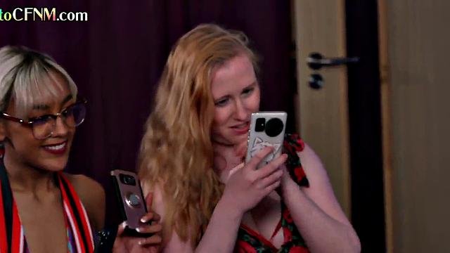 Brits CFNM babe gets fucked in front of group