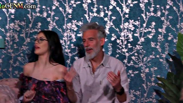 Brits CFNM babe gets fucked in front of group