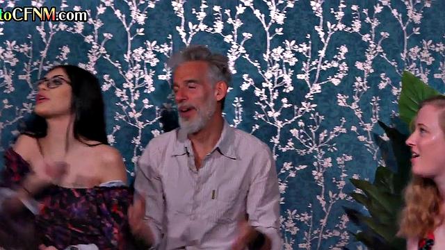 Brits CFNM babe gets fucked in front of group