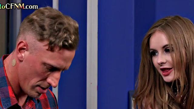 Brits CFNM babe gets fucked in front of group