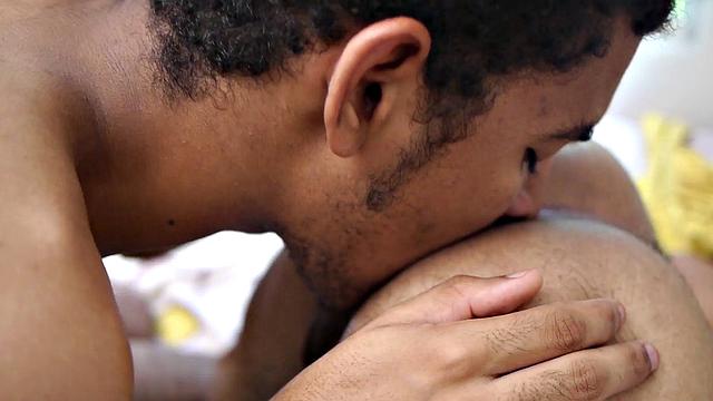 Amateur African twinks enjoy anal at home after blowjob