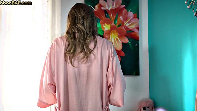 Petite babe cockriding in lover 3some