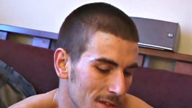 Sebastian fast forwards TV scenes while jerking off to find the right stimulation, then cums