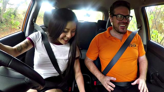 A instructor pound and lick a pierced and tattooed babe in reverse cowgirl