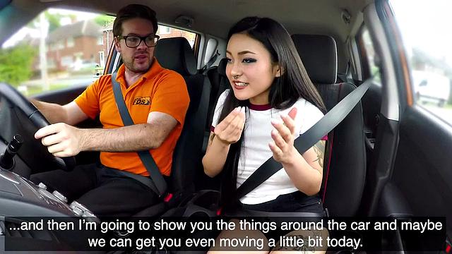 A instructor pound and lick a pierced and tattooed babe in reverse cowgirl