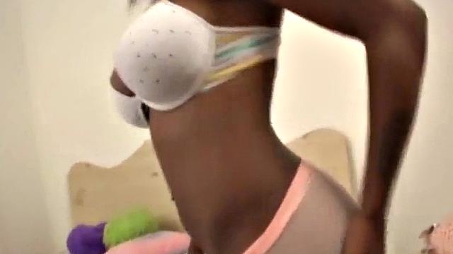 Cum sucking busty ebony gives blowjob