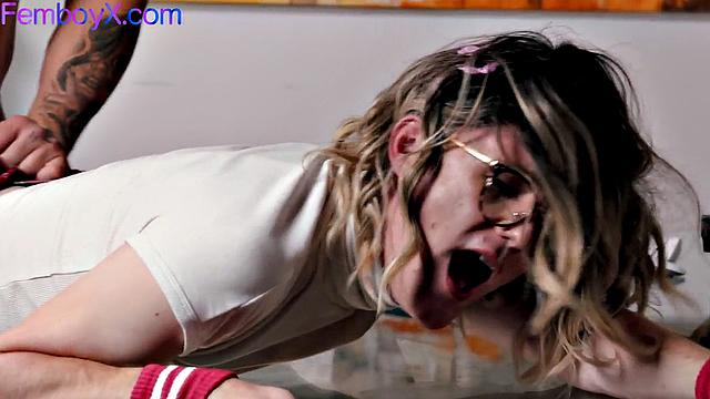 Glasses femboi trap surrenders