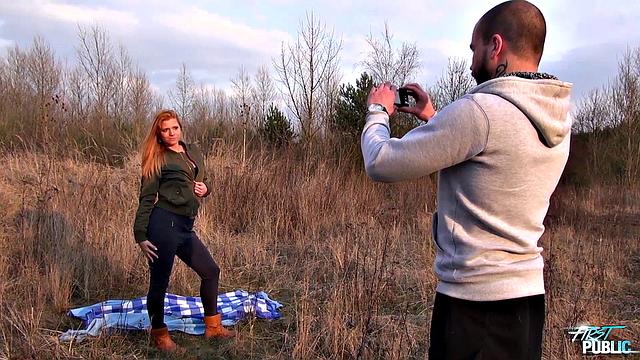 Public sex for sexy redhead teen