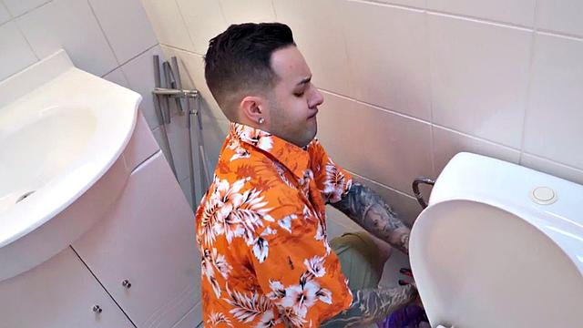 Big-titted hostel babe banged by roommate in threesome