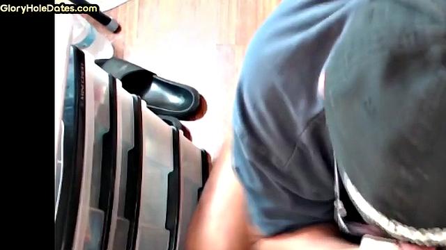 Bottom DILF gets sucked and fucked in gloryhole homemade scene