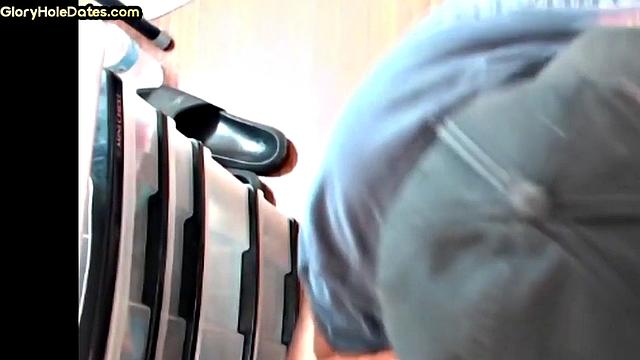 Bottom DILF gets sucked and fucked in gloryhole homemade scene